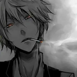 🚬 Anime, Nhân vật, Thuốc lá, Hút thuốc, Nam whatsapp sticker