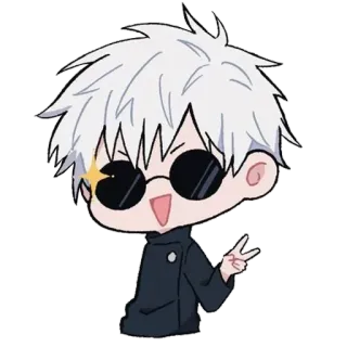 😁 Gojo Satoru Jujutsu Kaisen Аниме, Манга, Персонаж, Годжо Сатору, Магическая битва, Наклейка, Мультфильм telegram sticker