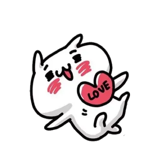 💘 LOVE love, cute, kawaii, heart, character telegram sticker