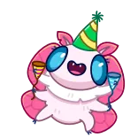 🥳 fête, célébration, animal, mignon, anniversaire whatsapp sticker