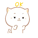 👌 OK gato, lindo, ok, aprobación, animal, pegatina telegram sticker