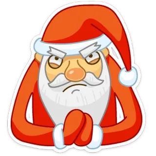 😠 Santa Claus Père Noël, Noël, fêtes, en colère, hiver, dessin animé whatsapp sticker