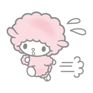🏃‍♀️ Мультфильм, Ягненок, Животное, Милый, Бег whatsapp sticker