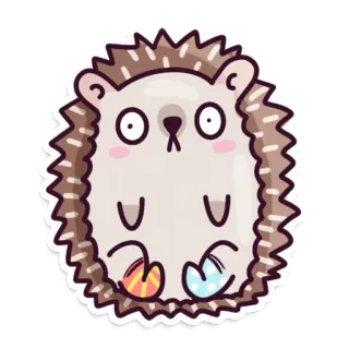 😳 เม่น, สัตว์, สติกเกอร์, การ์ตูน, น่ารัก telegram sticker