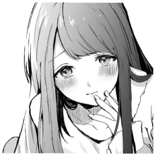😗 garota anime, corando, mangá, retrato, fofa telegram sticker