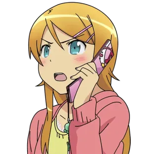 😠 anime, girl, phone, cartoon telegram sticker