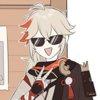 😎 Kaedehara Kazuha Genshin Impact 动漫, 原神, 角色, 枫原万叶 telegram sticker