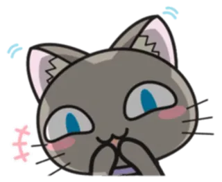 🙊 cat, cute, animal, sticker, kawaii, cartoon whatsapp sticker