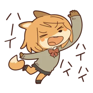 ✌️ Anime, Manga, Fille renard, Mignon, Dessin animé, Animé telegram sticker