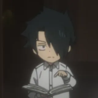 🧐 Ray The Promised Neverland Anime, Manga, Chłopak, Postać, Czytanie, The Promised Neverland, Ray telegram sticker