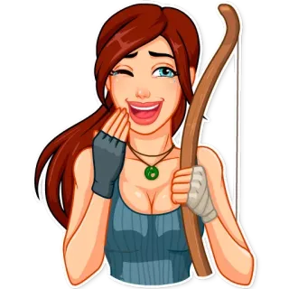 😄 Lara Croft tomb raider, мультфильм, приключения, женщина, персонаж, игра telegram sticker