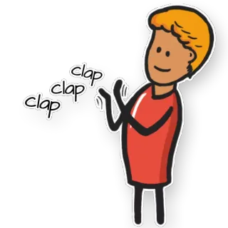 👏 clap clap clap Klatschen, Applaus, Strichmännchen, Feier, Zustimmung, Positiv, Emotion telegram sticker