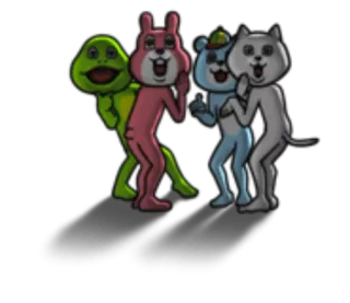 😏 animal, dibujo animado, mascota, divertido, lindo, rana, conejo, oso, gato whatsapp sticker