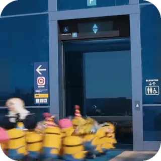 ๐คฃ Minions Despicable Me minions, elevator, crowded, despicable me, funny, animation, cartoon, crowd telegram sticker