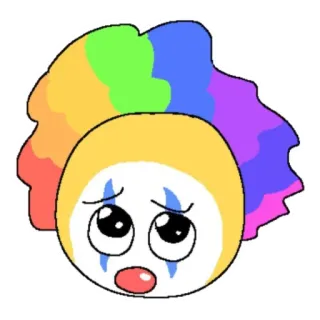 🤡 Clown, Emoji, Traurig, Regenbogen, Make-up telegram sticker