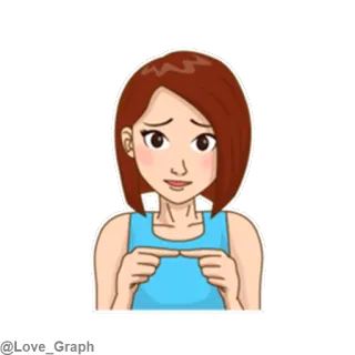 😌 shy, coy, woman, girl, fingers, cute telegram sticker