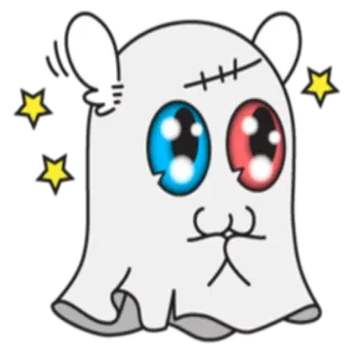 ✨ fantôme, dessin animé, kawaii, mignon, personnage, autocollant, animé telegram sticker