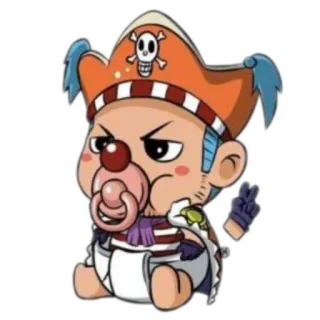 😚 Buggy One Piece Buggy, One Piece, anime, manga, pirate, cartoon telegram sticker