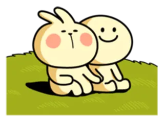 💕 Мультфильм, Персонажи, Милый, Иллюстрация, Кролик, Дружба telegram sticker