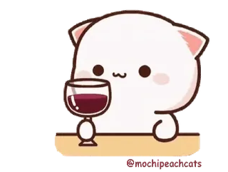 🥂 고양이, 와인, 유리, 귀여운, 건배, 휴식 whatsapp sticker