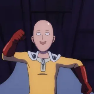 😀 Saitama One-Punch Man Anime, One Punch Man, Saitama, Eroe, Manga, Calvo, Divertente telegram sticker