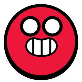 😧 merah, wajah, emoji, kartun whatsapp sticker