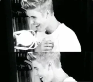 😂 Justin Bieber Justin Bieber, singer, pop star, teen idol, black and white, celebrity telegram sticker
