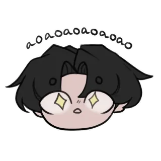 ✨ aoaoaoaoaoaoao Anime, Dibujos animados, Kawaii, Lindo, Brillo, Expresión whatsapp sticker