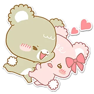👫 ursos, amor, corações, fofo, kawaii telegram sticker