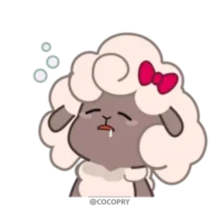 😴 sheep, cute, sleepy, cartoon, animal telegram sticker