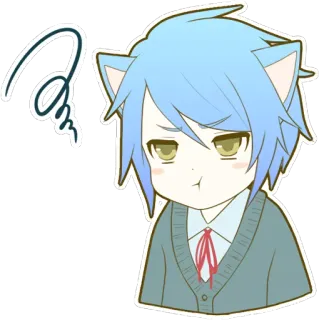😤 猫耳少年, 动漫, 可爱, 贴纸, Q版 whatsapp sticker