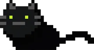 🐱 cat, pixel art, animal, black cat, sticker whatsapp sticker