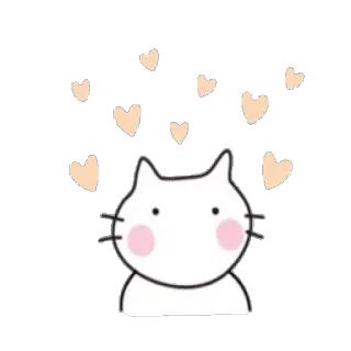 💛 cat, animal, sticker, cute, hearts telegram sticker