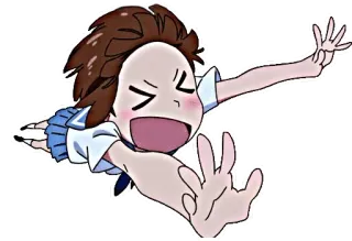 😄 애니메이션, 만화, 캐릭터, 웃긴, 여자, 소리 지르는 telegram sticker
