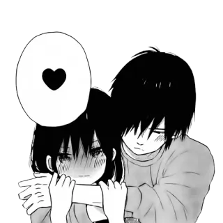 ❤️ アニメ, カップル, 愛, ハート, マンガ, 漫画 whatsapp sticker