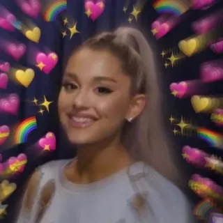 😘 Ariana Grande Ariana Grande, serca, gwiazdy, pop star, tęcze, piosenkarka telegram sticker