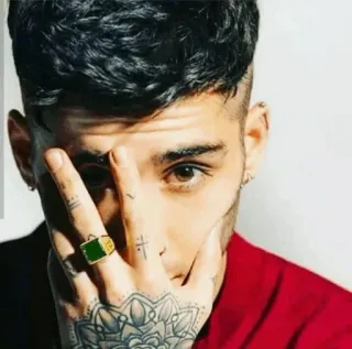 😐 Zayn Malik 赞恩·马利克, 歌手, 音乐家, 纹身, 肖像 telegram sticker