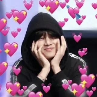 ☺️ hearts, love, affection, kpop, cute, person, man, hoodie telegram sticker