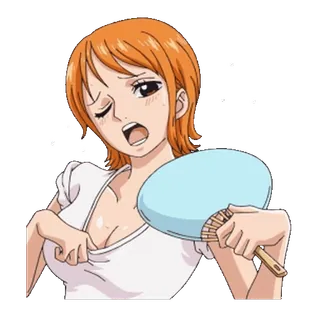 🥵 Nami One Piece Anime, Nami, One Piece, Penggemar, Musim panas, Panas, Berkeringat telegram sticker