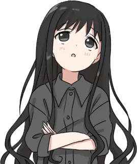 🤔 Аниме, Девочка, Мультфильм, Манга, Милый telegram sticker