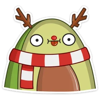 🦌 avocat, renne, noël, écharpe, dessin animé, mignon, vacances telegram sticker