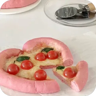 🫥 jedzenie, pizza, serce, walentynki, wiśnia telegram sticker