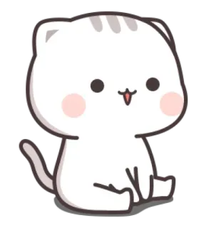 🍼 chat, chaton, mignon, sticker, animal, chat blanc, chat dessin animé telegram sticker
