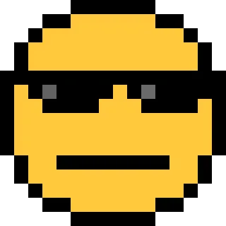 😎 Pixel art, Emoji, Wajah, Kacamata hitam, Keren telegram sticker