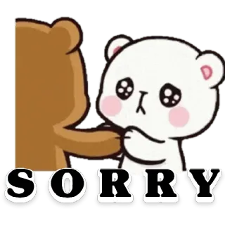😀 SORRY desculpa, sinto muito, fofo, urso, desenho animado, ilustração telegram sticker