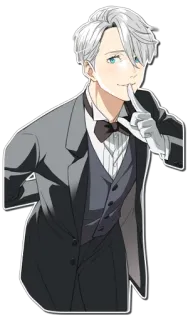 🤐 Anime, Personaje, Masculino, Mayordomo, Traje formal, Personaje de anime telegram sticker