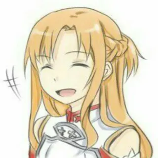 😬 Asuna Yuuki Sword Art Online anime, sorridente, femmina, felice, ritratto, Asuna telegram sticker