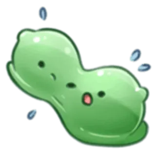 😖 слайм, милый, зеленый, каваий, желеобразный telegram sticker