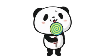 🌟 panda, lollipop, cute, kawaii, cartoon, sweet telegram sticker