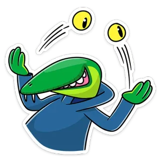 👀 Cartoon, Alien, Figur, Spaß, Jonglieren, Animation telegram sticker